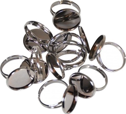 Infinity Hearts Finger Ring DIY Iron Black 16mm 10 stk