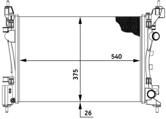 Radiator, motorkjøling MAHLE CR 774 000S
