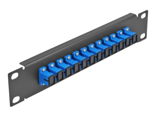 Delock - Koblingspanel - Skapmonterbar - Sc Sm X 12 - Svart Blå - 1U - 10"