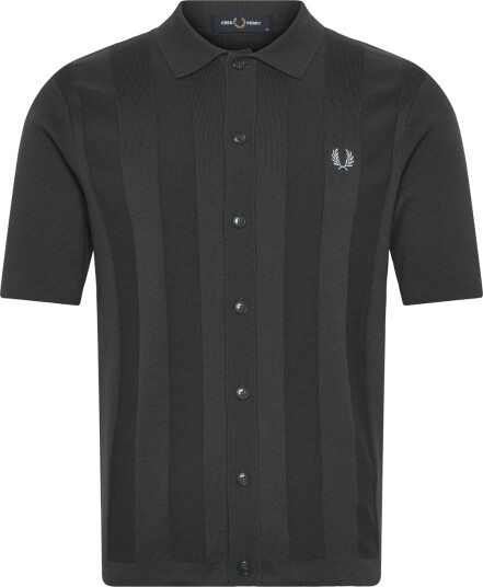Fred Perry Tonal Vertical Stripe Shirt Grey M Fred Perry Tonal Vertical Stripe Shirt Grey M