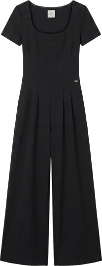Calvin Klein Scuba Crepe Ss Jumpsuit Black XS