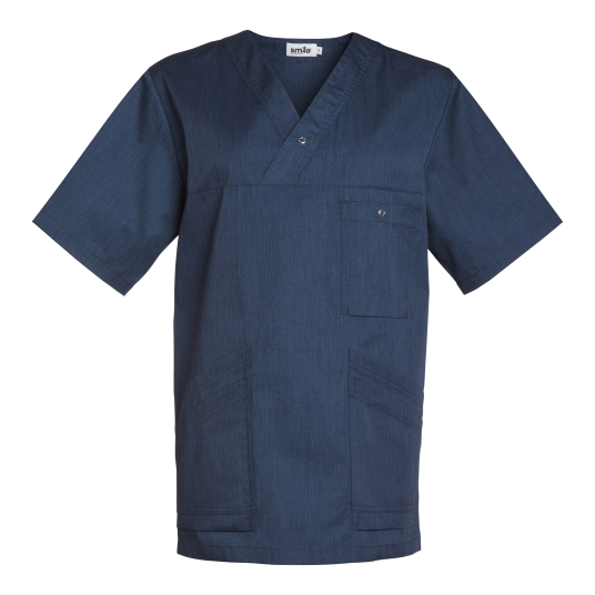 Smila Workwear Malte V-Tunica Blåmelert 1 stk SBG-31007VD63-88 XL