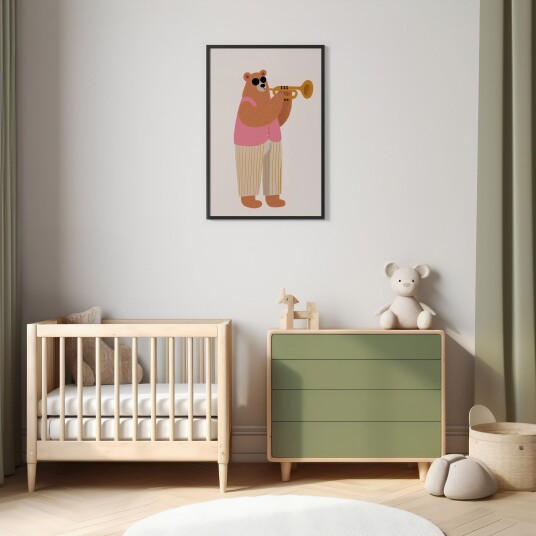 Plakat Bjørn med Trompet Plakat Bjørn med Trompet