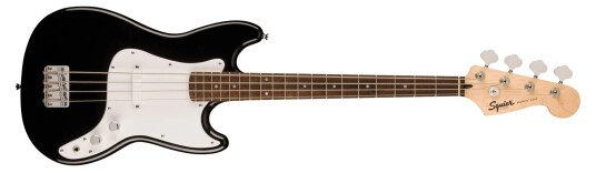 Squier Sonic Bronco Bass, Laurel Hvit Pickguard, Svart