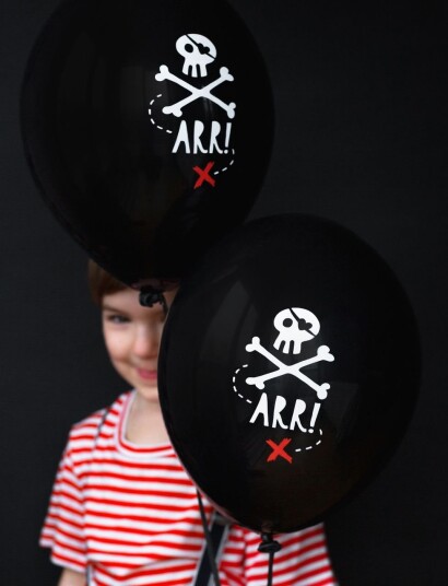 6 stk Svarte Pirat Ballonger 30 cm
