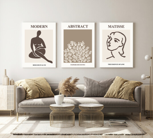 Plakater Modern abstract & matisse / sett med 3 Plakater Modern abstract & matisse / sett med 3