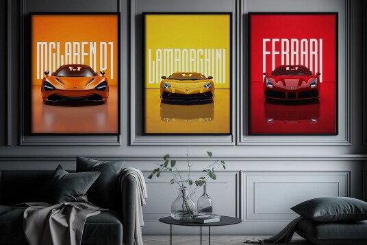 Plakat Bilkolleksjon / Sett med 3 Plakat Bilkolleksjon / Sett med 3