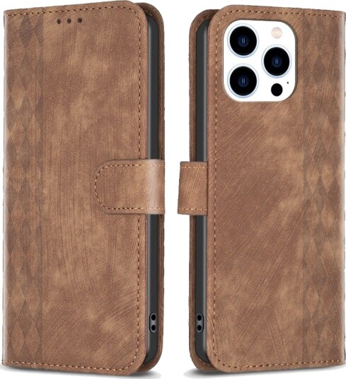 Trolsk Lommebokdeksel Slim Romb (iPhone 15 Pro) Brun