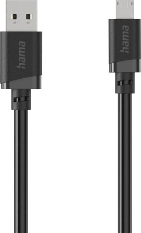 Hama 00201805, 3 M, Usb A, Micro-Usb B, Usb 2.0, 0,48 Gbit/S, Svart