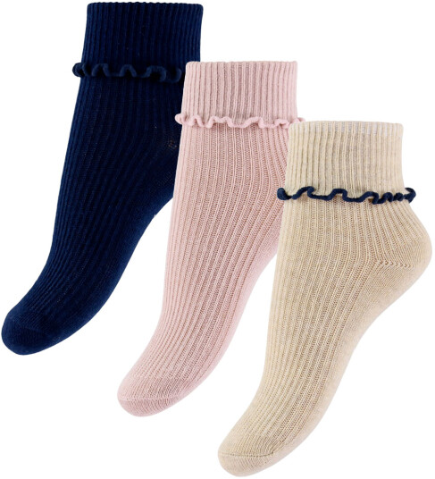 Konges Sløjd Sokker 3 pack Rib Navy/Cream/Blush 17/18 Sokker Beige Blå Rosa Konges Sløjd Sokker 3 pack Rib Navy/Cream/Blush 17/18 Sokker Beige Blå Rosa