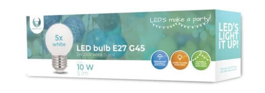 LED-lampe E27 G45 2W 230v nøytralhvit 5-pak