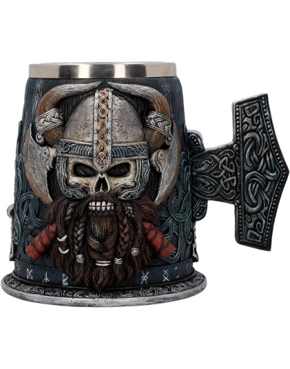 Danegeld Stort Luksuriøst Krus / Seidel med Vikingmotiv 14 cm