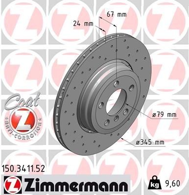 Bremseskive ZIMMERMANN 150.3411.52