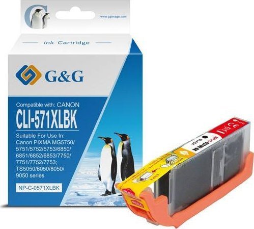 G&G Kompatibiln Ink S Cli-571Xlbk Svart Pro Canon N