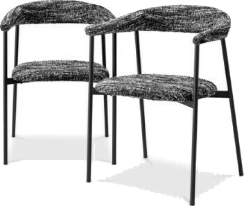 Julio Dining Chair Bouclé Sonata Black 2 set
