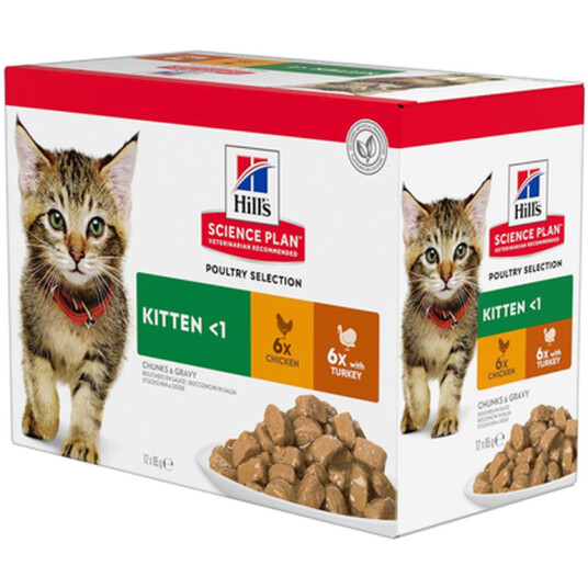 Hills Science Plan Våtfor til Kattunger med Kylling og Tyrkisk 48 x 85 g Hills Science Plan Våtfor til Kattunger med Kylling og Tyrkisk 48 x 85 g