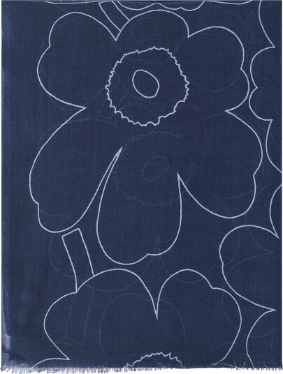 Marimekko Skjerf Fiore Piirto Unikko Blå