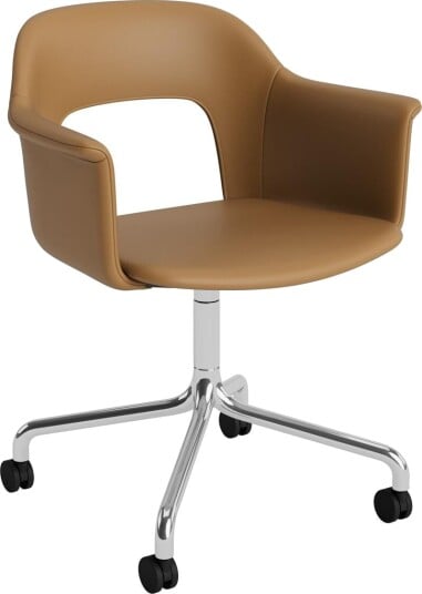 Hay Layout 264 spisestol med armlener og svingbar Grano Cognac/ Aluminium