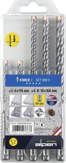 Wiertlo Alpen Sds+ Force X Mb 5 (805+815) Wiertlo Alpen Sds+ Force X Mb 5 (805+815)