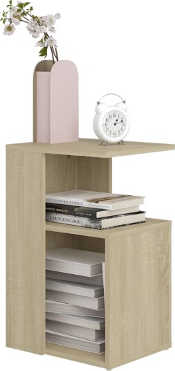 vidaXL Sidebord sonoma eik 36x30x56 cm sponplate