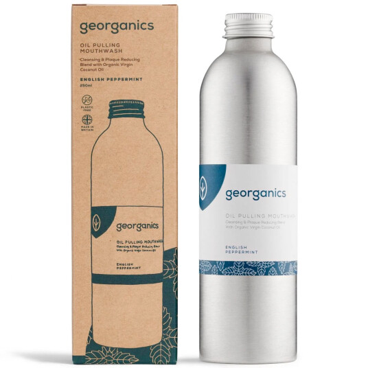 Organic Oil Pulling Georganics Peppermint Munnvann 275 ml.