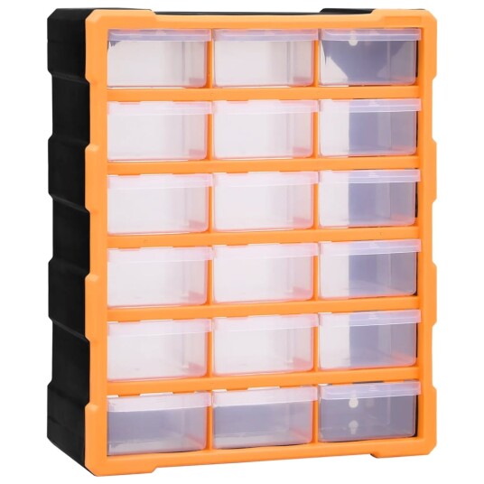 Sortimentskap med 18 skuffer 38x16x47 cm Sortimentskap med 18 skuffer 38x16x47 cm