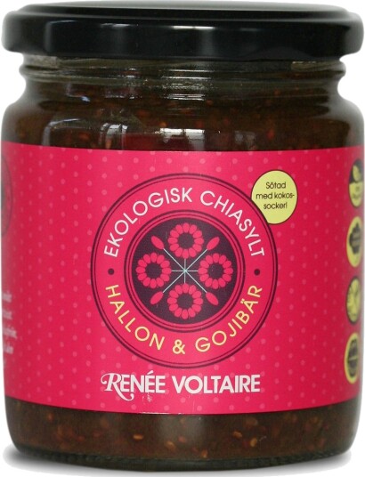 Chiasyltetøy med bringebær og goji, 250ml