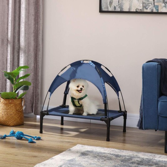 Forhøyet Hundeseng Med Uv Beskyttelse Mørkeblå Forhøyet Hundeseng Med Uv Beskyttelse Mørkeblå