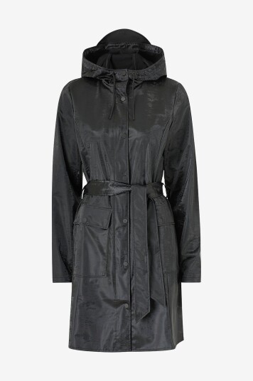 Rains Regnjakke Curve Long Jacket W3 Svart