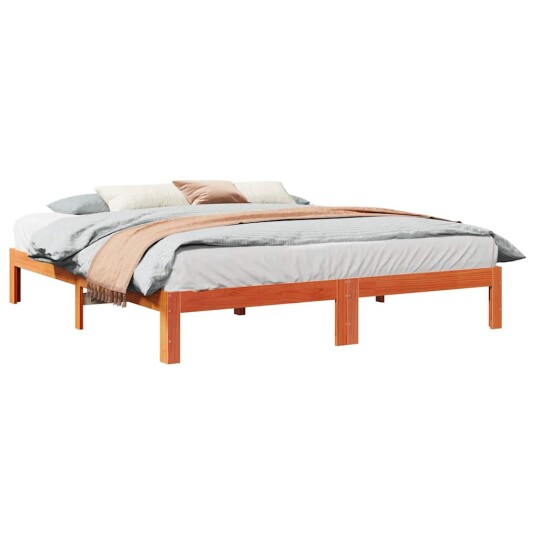  Sengeramme uten madrass voksbrun 160x200 cm heltre furu 8721158636935