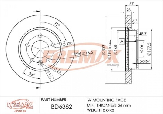 Bremseskive FREMAX BD-6382