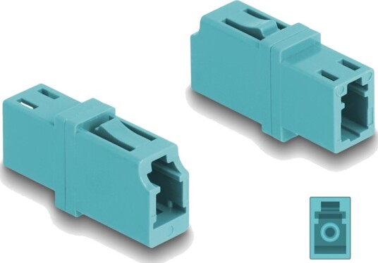 Delock - Nettverkkopler - Lc Multimodus (Hunn) Til Lc Multimodus (Hunn) - Fiberoptisk - Simpleks - Om3 - Akvamarin (En Pakke 2)