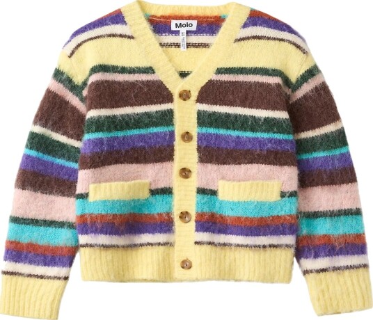 Molo Cardigan   Strikk   Brutus   Edelsten Stripe   Molo   13 14 år (158 164)   Cardigan Blå Brun Gul Lilla Rosa