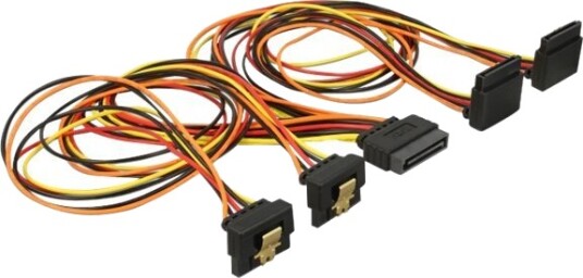 Delock Strømsplitter Sata-Strøm P Låst Til Sata-Strøm R Metallklips 3.3 / 5 / 12 V 50 Cm Svart Gul Rød Oransje