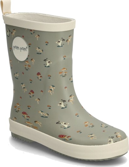 Pom Pom Gumboots Aop Green 32