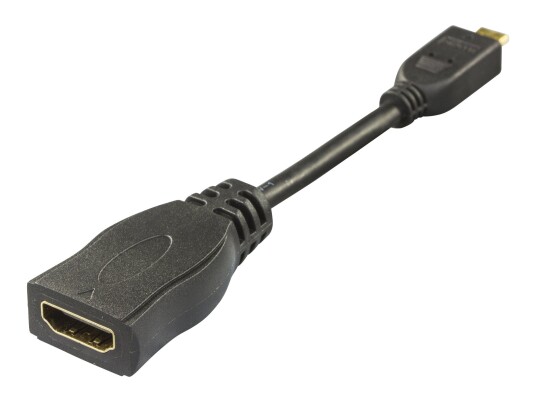 Deltaco Micro HDMI til HDMI Adapter 10 cm Svart