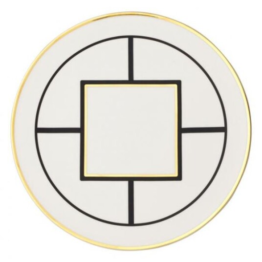 Villeroy & Boch MetroChic underplate / kakeplate 33 cm i diameter hvit / svart / gull.