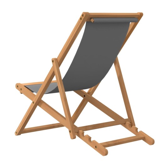 Sammenleggbar strandstol heltre teak grå Sammenleggbar strandstol heltre teak grå
