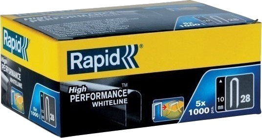 Rapid Kabelstifter Nr. 28 10Mm Hvit 5X1000stk Rapid Kabelstifter Nr. 28 10Mm Hvit 5X1000stk