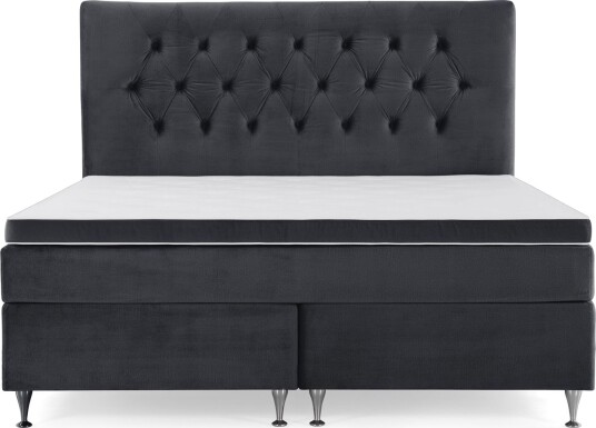 Royal Velvet Kontinentalseng 180x200 cm Svart Fløyel/Lave Sølvben