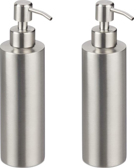 Dispensersett for flytende såpe – 2 pakke 300 ml rustfritt stål