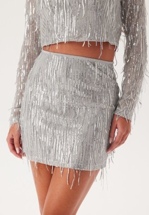 ONLY Spacy Short Sequins Skirt Vapor Blue/Silver Sequins S ONLY Spacy Short Sequins Skirt Vapor Blue/Silver Sequins S