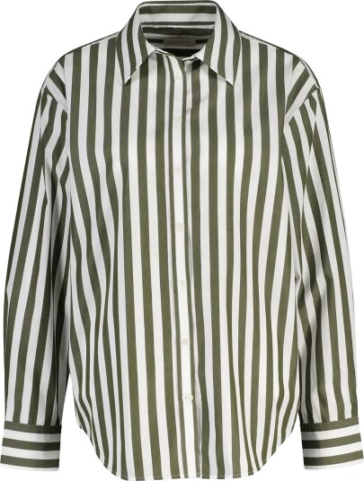 Gant Rel Striped Classic Poplin Shirt Khaki green 34