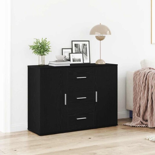Skjenk svart eik 91x29,5x65 cm konstruert tre Skjenk svart eik 91x29,5x65 cm konstruert tre