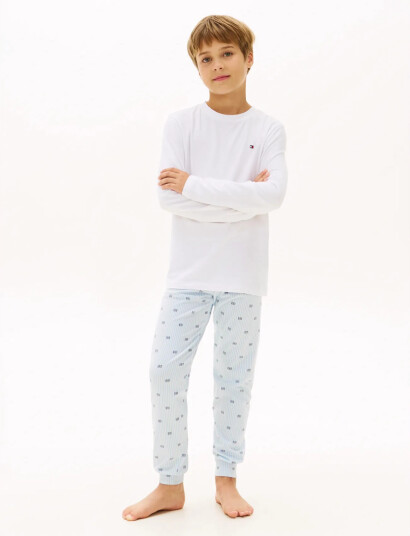 Tommy Hilfiger Ls Cuffed Pj Set White 140 152