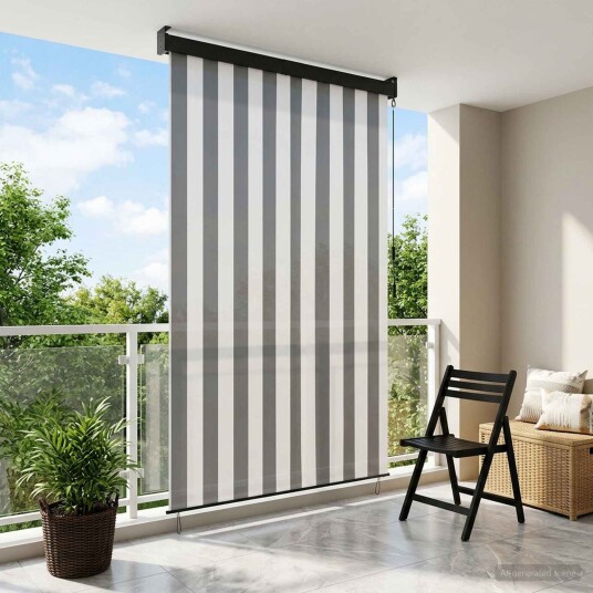 vidaXL Rullegardin Antrasitt og Hvit 160 x 250 cm Stoff og Aluminium