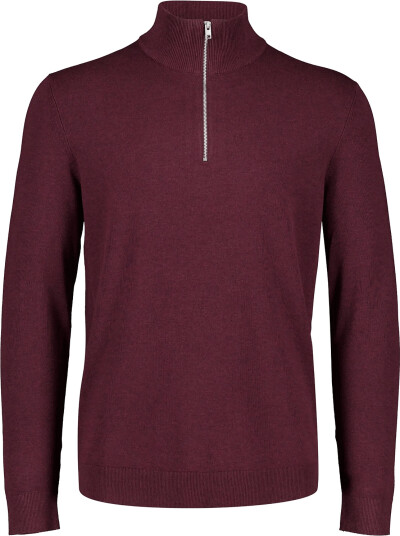 Lindbergh Soft Viscose Blend Half Zip Sweater Burgundy XL