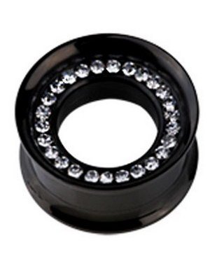 Aab Circle Of Diamonds Svart Piercing Tunnel Strl 12 mm
