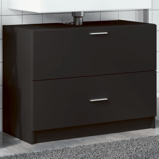  Servantskap svart 78x37x59 cm konstruert tre 8721102815386