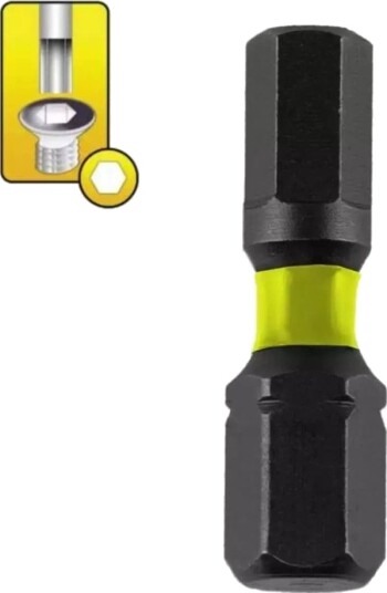 Dedra Slag-/Skruvebits Hex H6x25 Mm 2 Stk. Blister